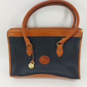 Dooney & Bourke Navy and Tan Shoulder Bag